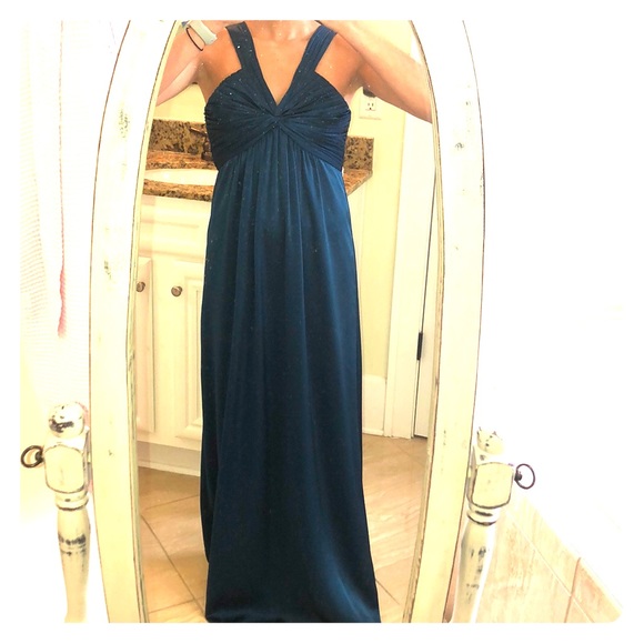 BCBG V-Neck Silk Formal Gown - Picture 1 of 8